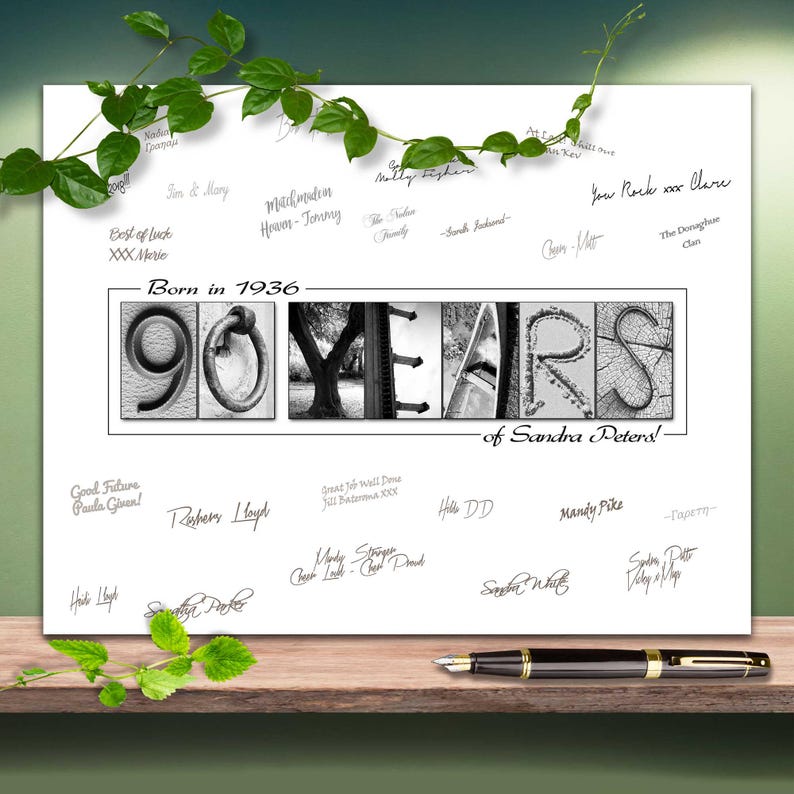 90 years happy birthday gift guest book