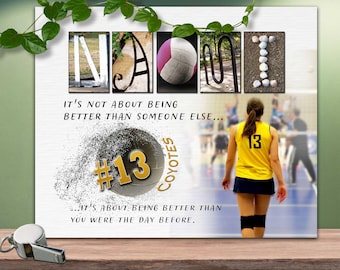 Volleyball Player Gift Ideas, Senior Night Gifts Award For Girls Boys Team Personalized Poster