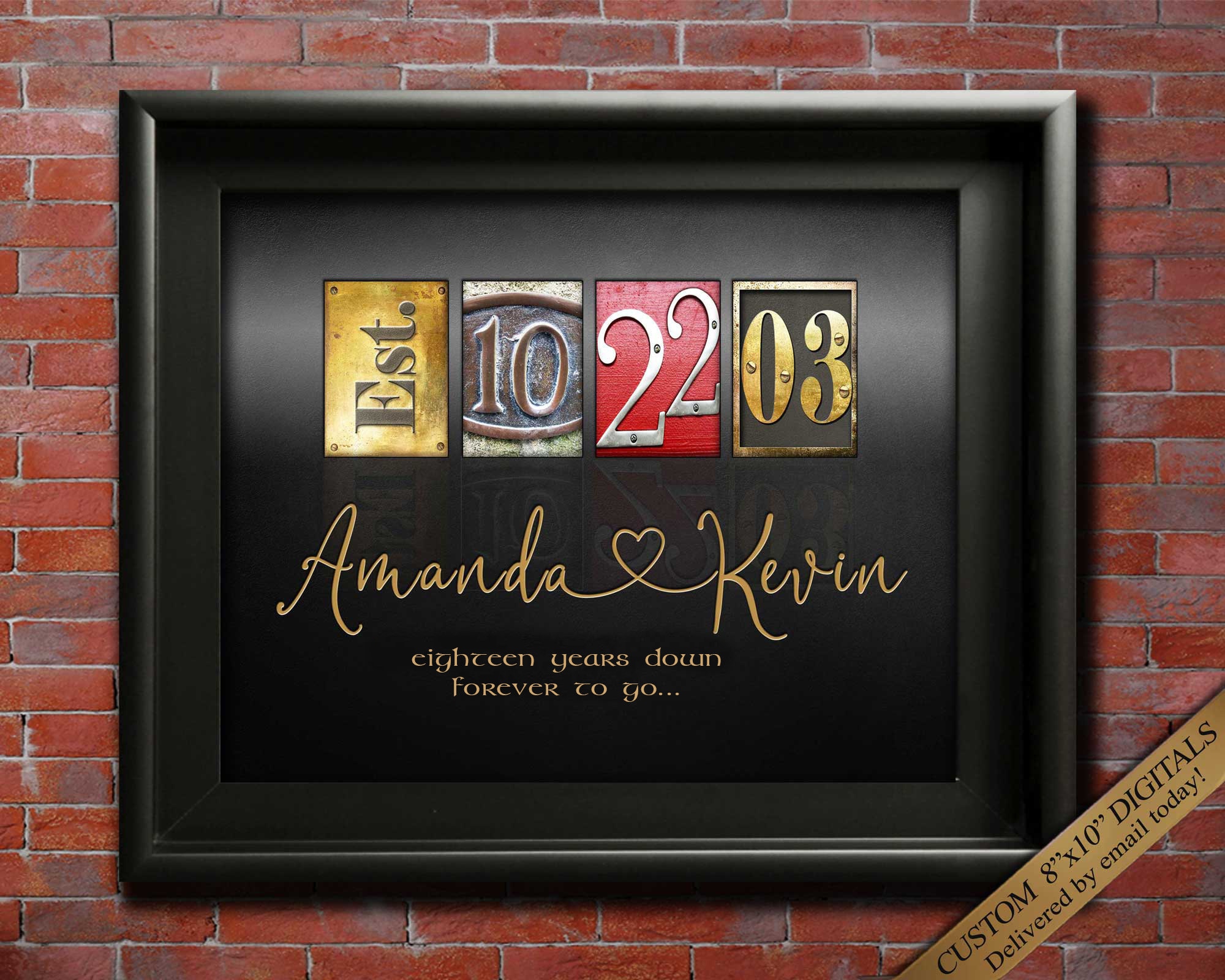 18th Anniversary Gift Ideas 18 years Wedding Anniversary Etsy