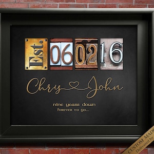 9th Anniversary Gift for Him for Her 9 year anniversary gifts Ninth Anniversary Pottery Anniversary Gift for Husband Gift Wife CUSTOMDIGITAL