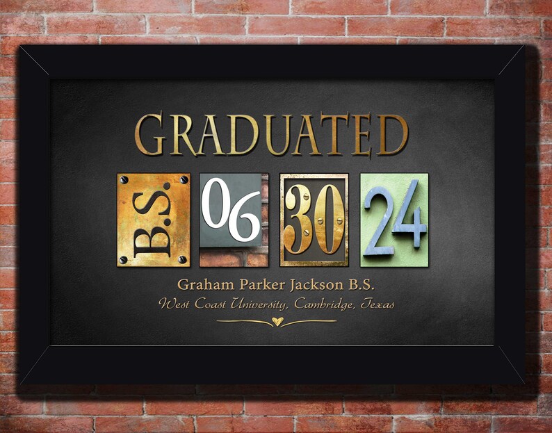 Unusual Etsy Graduation Date Gifts customized prints
