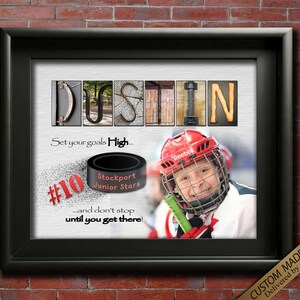 Personalized Hockey Player Photo  Gift award certificate