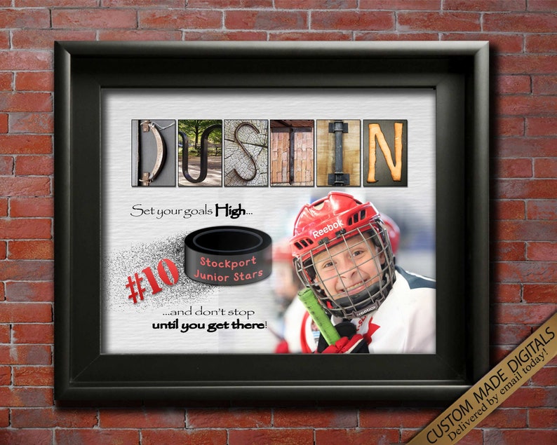 Personalized Hockey Player Photo  Gift award certificate
