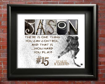Personalized Hockey Gifts Boys Girls Junior Players Team Gift Award Hockey Senior Night Poster