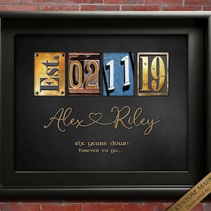 6th Anniversary Gift for him her 6th Year Anniversary, 6th Anniversary Men Wood Anniversary Iron Anniversary Husband Wife DIGITAL PRINTABLE