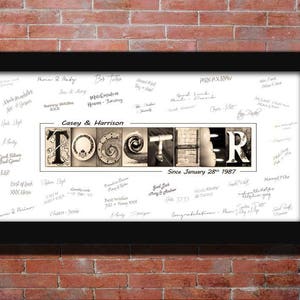 Personalized Together anniversary gift for mom and dad guest book printable