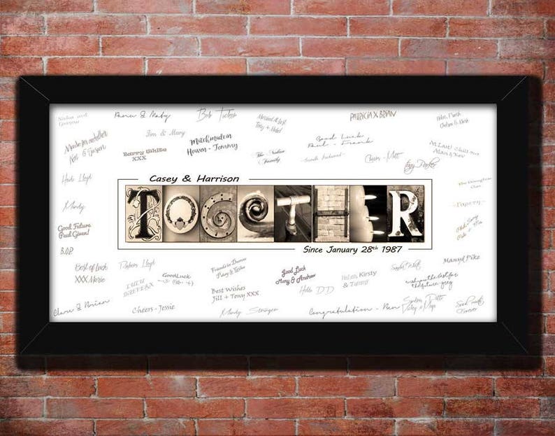 Personalized Together anniversary gift for mom and dad guest book printable