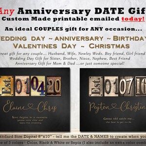date Wedding Anniversary Gift years Anniversary
