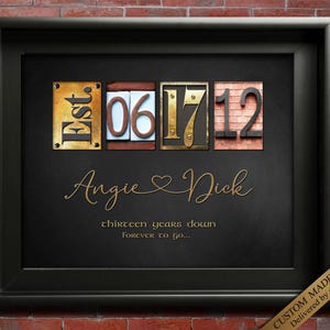 13. Jahrestag Geschenk für Ihn für Sie verheiratet 13 Jahre Hochzeit Jahrestag Geschenke Spitze Jahrestag Geschenk personalisierte Jubiläum Kunst DIGITAL