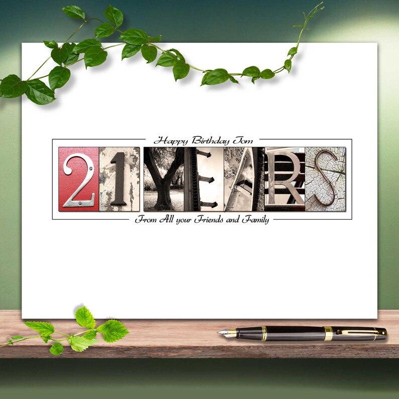 Gift for his twenty first birthday 21 years for all the family and friends to sign