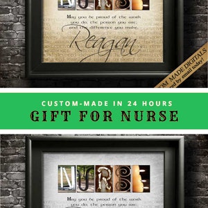 Thanks Nurses Gift customized with the nurse name using my unique alphabet Art Photography for a do it yourself framed wall art gift
May you be proud of the work you do