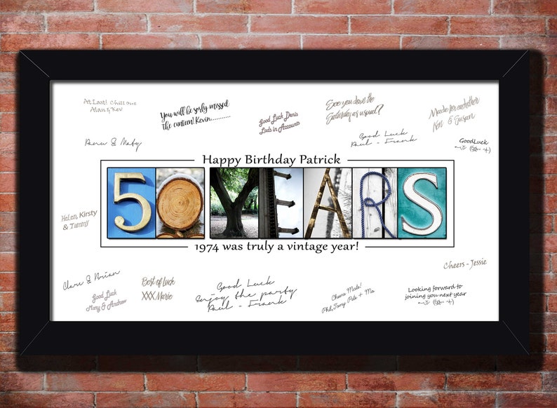 50th Birthday Party Guest Book Print