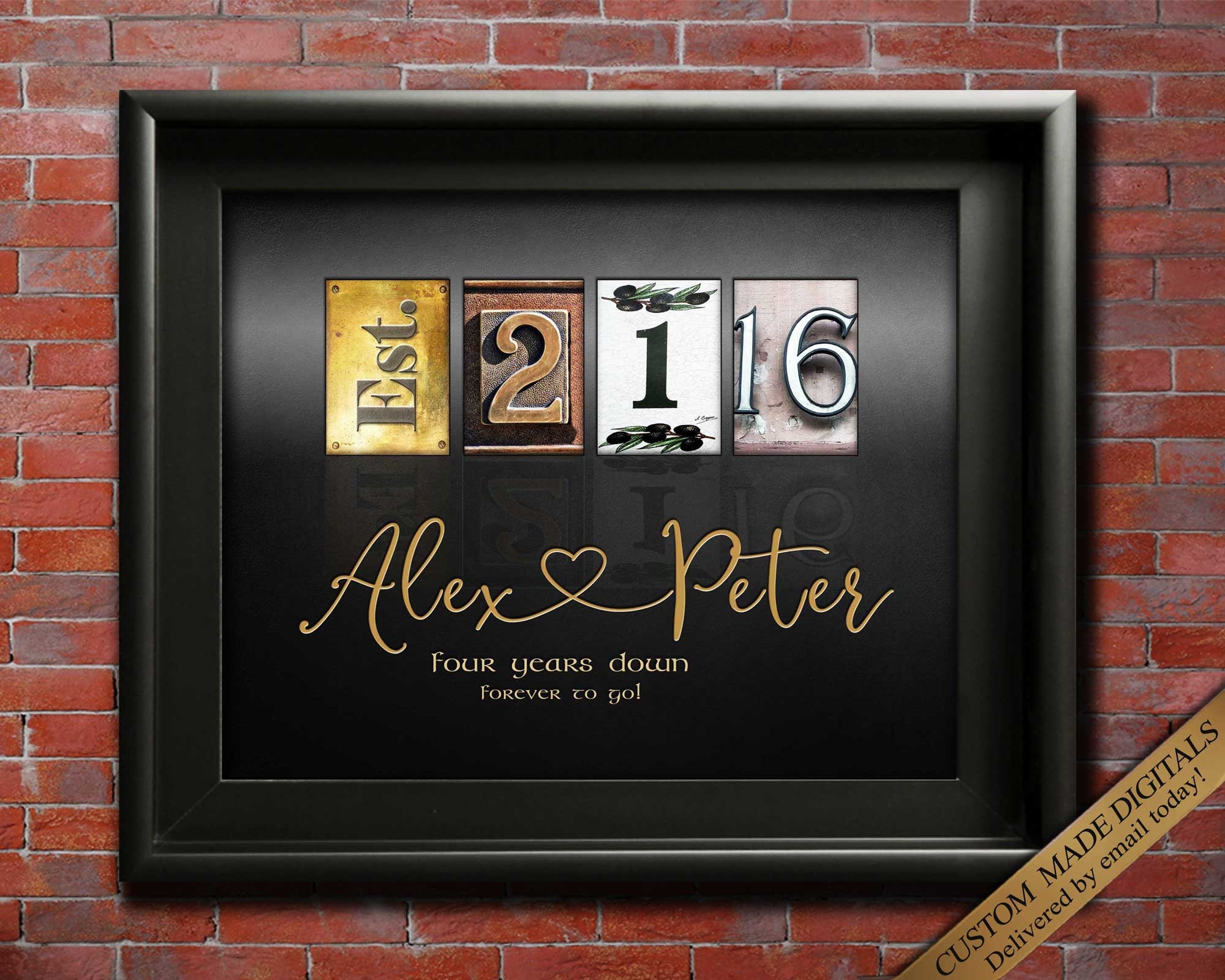 4th Anniversary Gift Ideas Fourth Wedding Anniversary Gifts Etsy