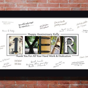 Happy Work Anniversary Gift, Workplace Anniversary Message for Employee 1 Year to 50 Years Anniversary for Work Job Workiversary ANY Year