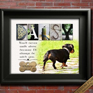 dog memorial gift with meaningful quote and pet portrait photo