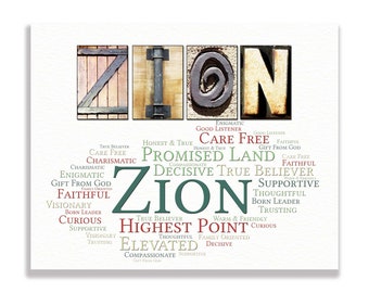 Positive Name Affirmation Gift for Kids Name Sign Wall Art Meaningful Poster ANY-NAME A-Z