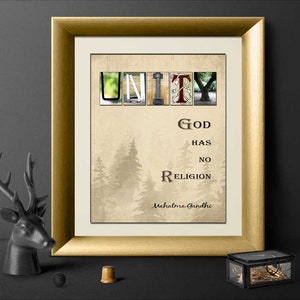Best Gandhi Quotes - God Has No Religion, Unity quote, Religious Quote, Spiritual Quote, Printable Quotes, Housewarming Gift