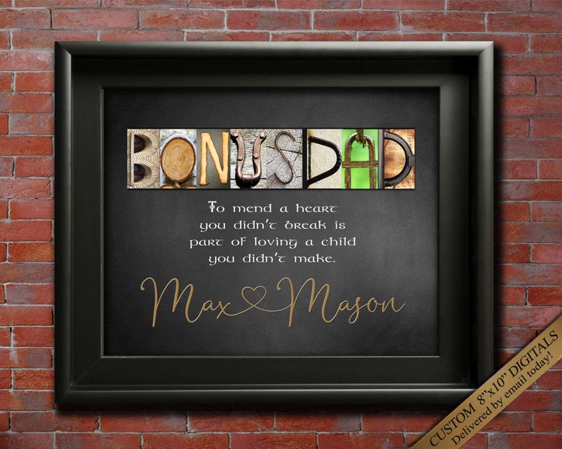 Quote Gift for Step Dad  Bonus Dad for Christmas, Step Dad gift for Birthday Custom Made Printable