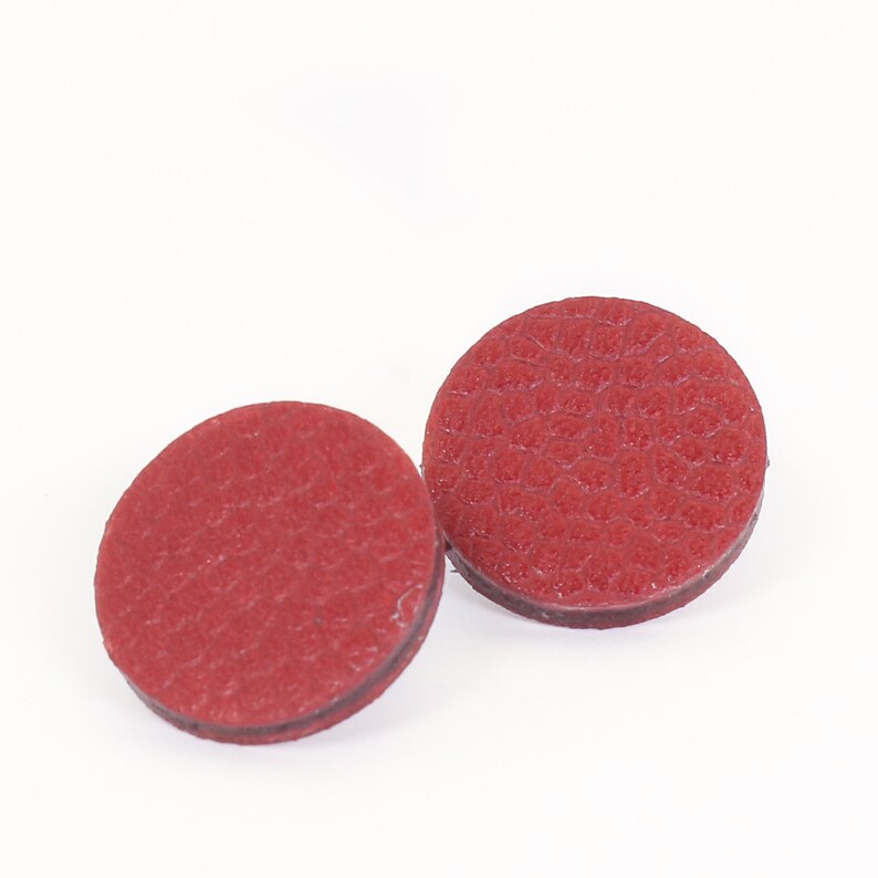 60/'s red leather earrings