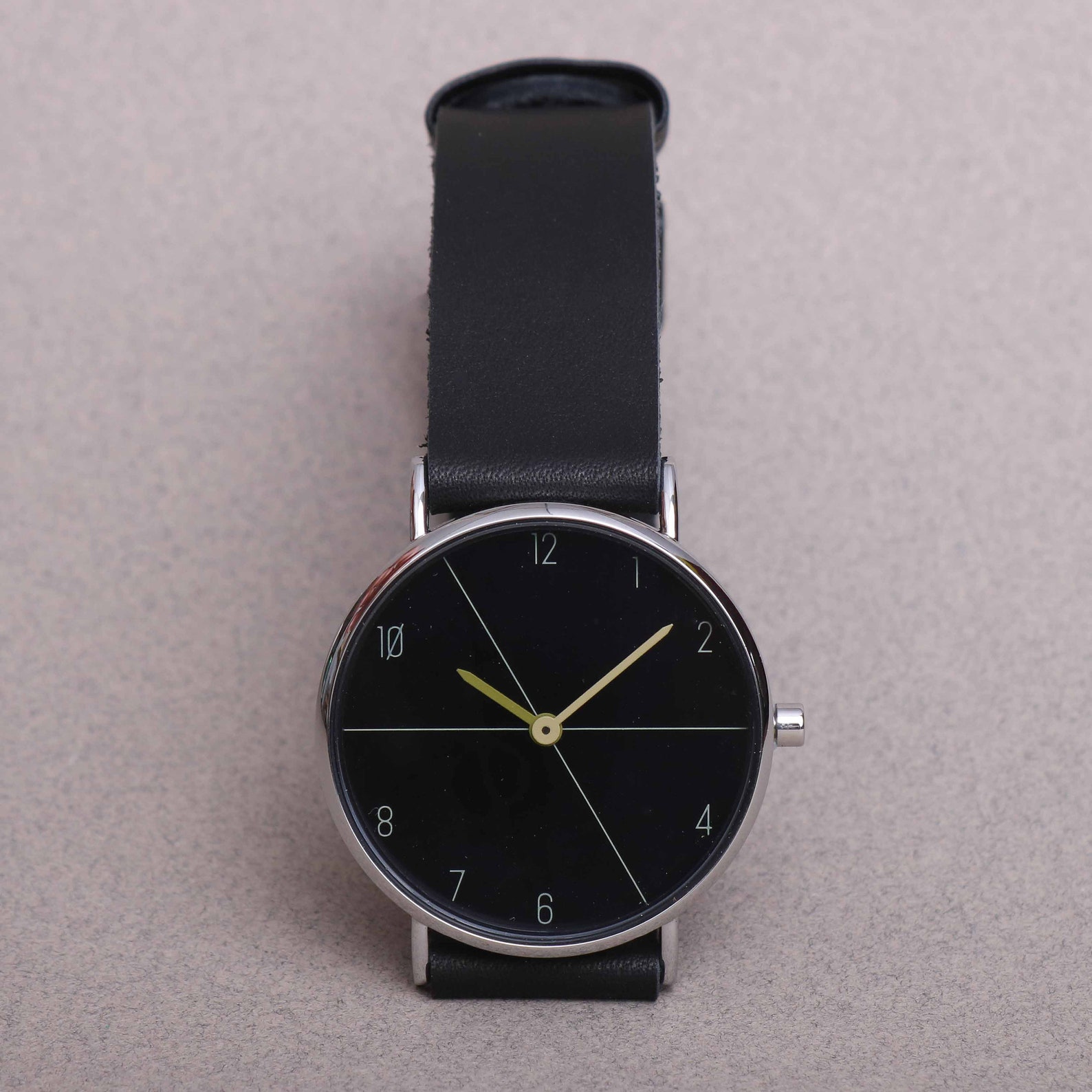 Men's Blackonblack Matte Leather Watch Etsy — free download