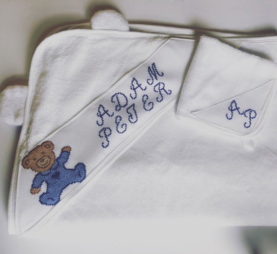 baby hooded towel with name