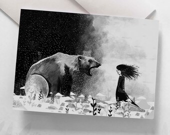 Carte de souhaits - « Le cri » / Greeting cards / Stationery / Illustration / Artwork / Québec / Bear