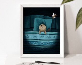 Illustration poster "The Tooth Fairy" / Print / Illustration / Artwork / Quebec / Beaver / Nature / Book