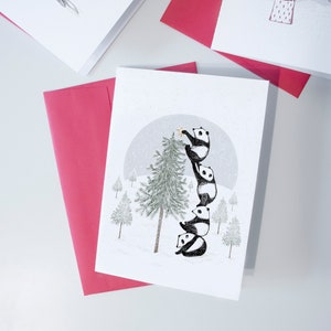 Greeting card - pandas - happy holidays / Christmas - Card - Greeting Card - greeting card - Christmas