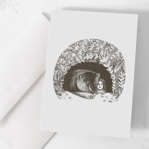 Carte de souhaits - « Dans la tanière » / Greeting cards / Stationery / Illustration / Artwork / Québec / Bear / Spring