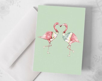 Love Card - Flamingos