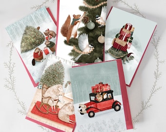 CHRISTMAS - Pack of 5 greeting cards - 2021 Edition - Happy Holidays / Christmas - Card - Greeting cards - Greeting card - Christmas