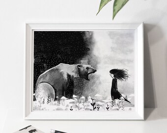 Affiche d'illustration « Le cri »  / Print / Illustration / Artwork / Québec / Bear
