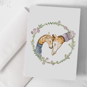 Carte de souhaits - Girafes / Mother / Mom / Shower / Mother's day /Greeting cards / Stationery Bild 1