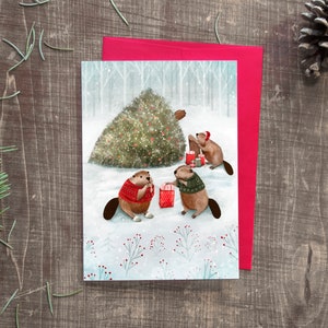 Christmas "Beavers" / Merry Holidays / Christmas / Greeting card / Greeting card / Animal / Beavers / Quebec