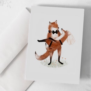 Greeting Card - "The Wedding" / Greeting cards / Stationery / Fox / Wedding / Illustration / Artwork / Quebec