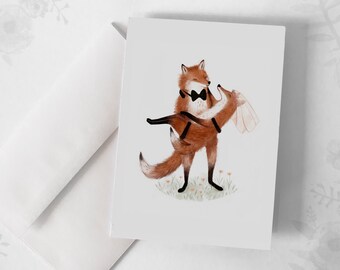 Carte de souhaits - « Le mariage »  / Greeting cards / Stationery / Fox / Wedding / Illustration / Artwork / Québec