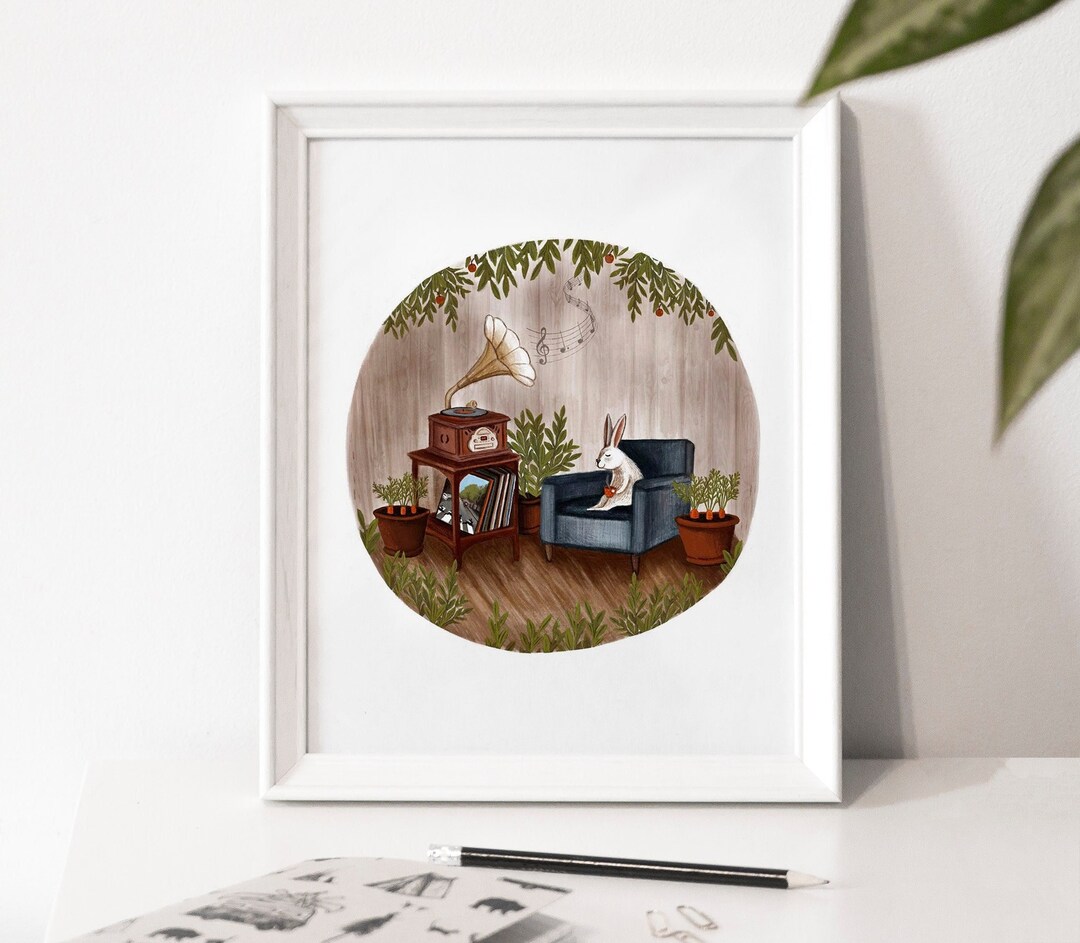 Illustration Poster the Quiet Rabbit / Print / Illustration / Artwork ...