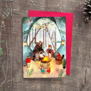 NOËL « Le band » / Joyeuses fêtes / Christmas / Greeting card / Carte de voeux / Animal / Forest / Québec