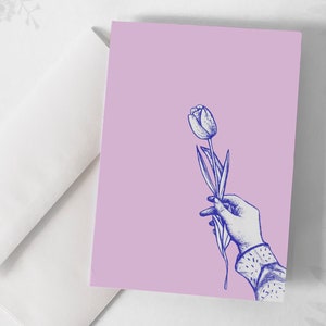 Carte de souhaits - Offrir une fleur / Remerciement