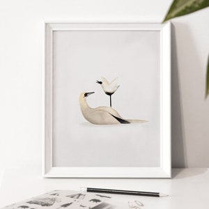 Cartel de ilustración “Aprende a volar” / Impresión / Ilustración / Obra de arte / Quebec / Animal / Pájaro / Gannet / Gaspésie imagen 1