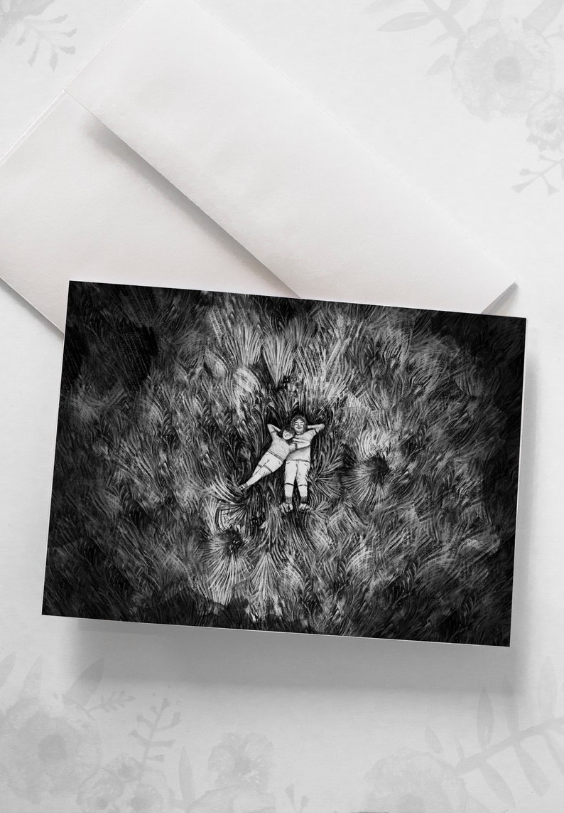 Carte de souhaits - « Couchés dans un Van Gogh » / Greeting cards / Stationery / Illustration / Artwork / Québec / Couple / Love image 1