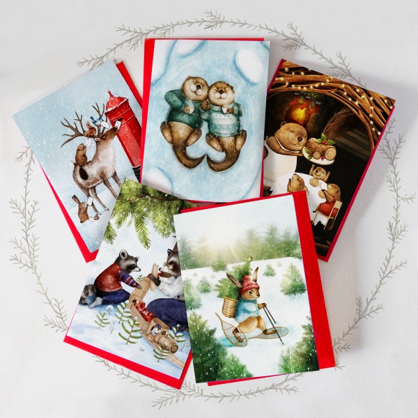 Paquet de 5 cartes de Noël 2023 - Bundle - Christmas Card - Greeting cards