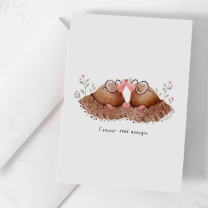 Greeting card - "Love makes you blind" / Greeting cards / Stationery / Illustration / Artwork / Quebec / Mole / Love