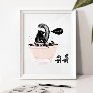 Illustration poster "The skunk and its stinkers" / Print / Illustration / Artwork / Quebec / Family