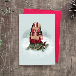 NOËL « Livraison non-express » / Joyeuses fêtes / Christmas / Greeting card / Carte de voeux / Animal / Turtle / Québec