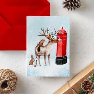 NOËL 2023 « Chaîne de lettres » / Joyeuses fêtes / Christmas / Greeting card / Carte de voeux / Animal / Mail / Québec