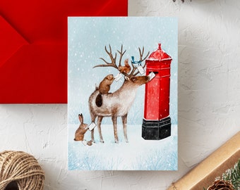 CHRISTMAS 2023 “Chain of letters” / Happy holidays / Christmas / Greeting card / Greeting card / Animal / Mail / Quebec