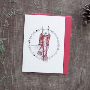 Carte de souhaits - Lama - Joyeuses fêtes / Christmas - Card - Greeting cards- Carte de voeux - Noël