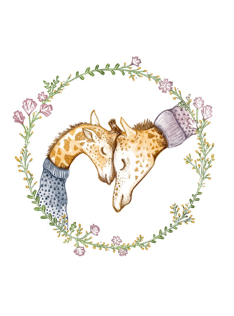 Carte de souhaits - Girafes / Mother / Mom / Shower / Mother's day /Greeting cards / Stationery Bild 2