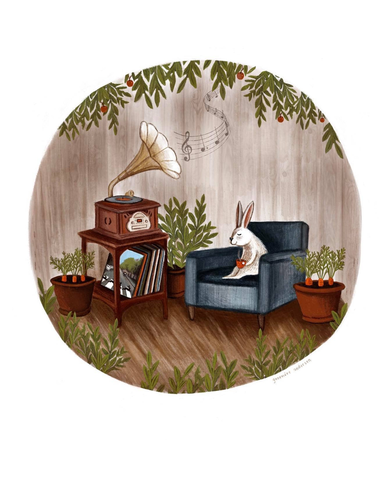 Large 16x20 In. Illustration Poster gramophone / Print / Illustration